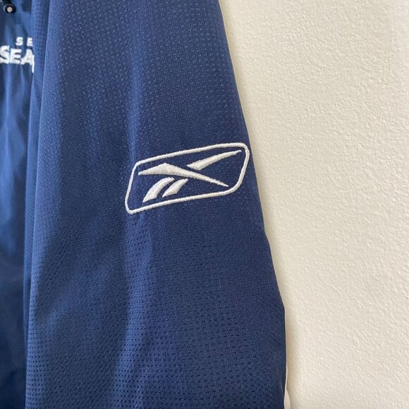 Reebok Seattle Seahawks Onfield Jacket Men's XL Blue Gray Fleece Hooded - Picture 9 of 14